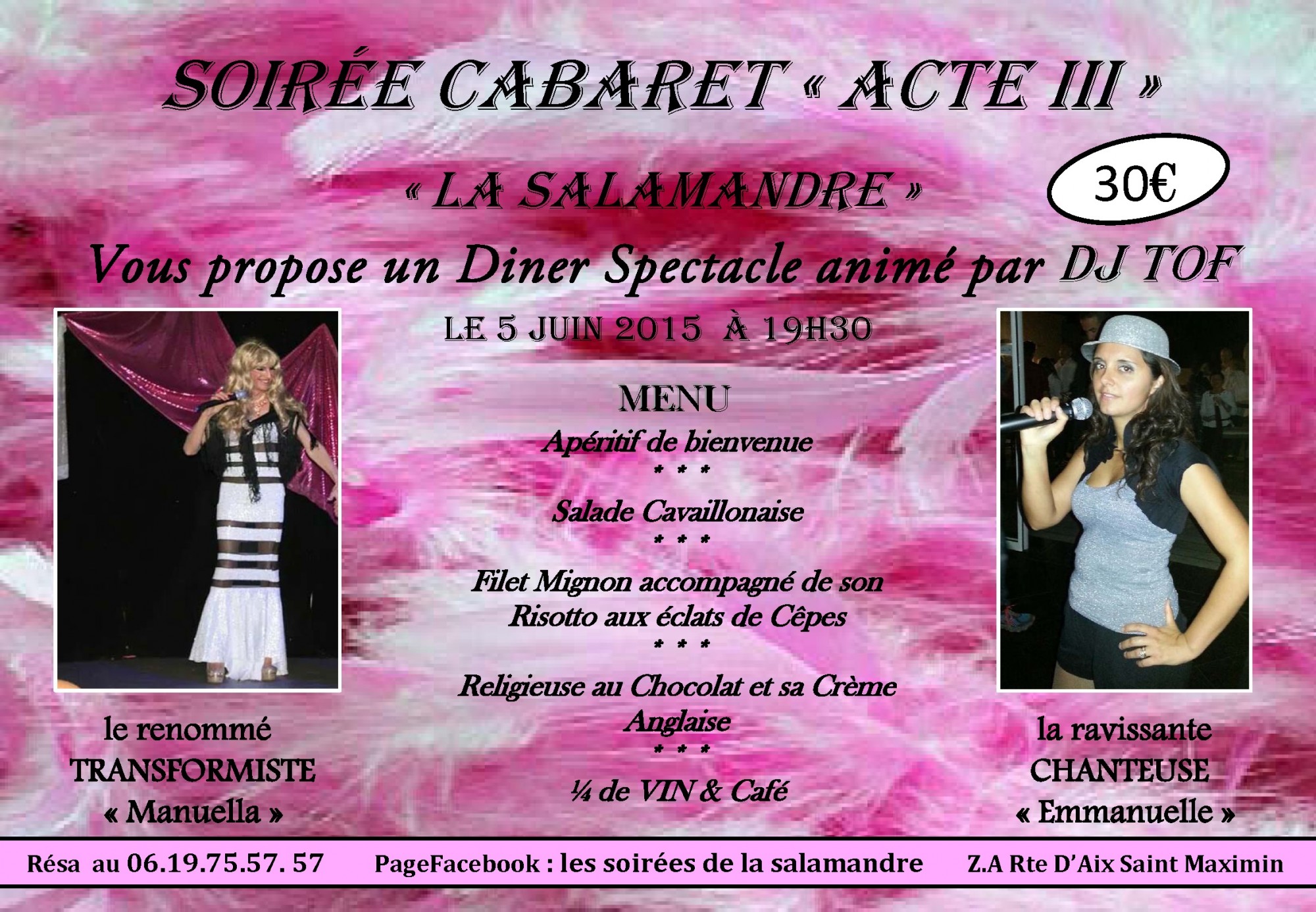 Soiréee Cabaret Acte III                    le vendredi 05 juin