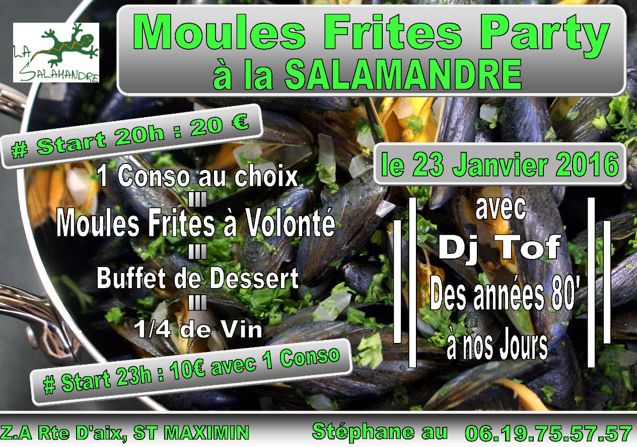 Prochaine soirée à la cafétéria la Salamandre le samedi 23 janvier